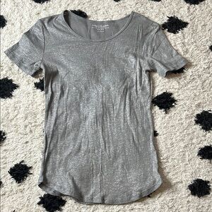 Majestic Filatures Size 1 grey& silver short metallic sleeve shirt